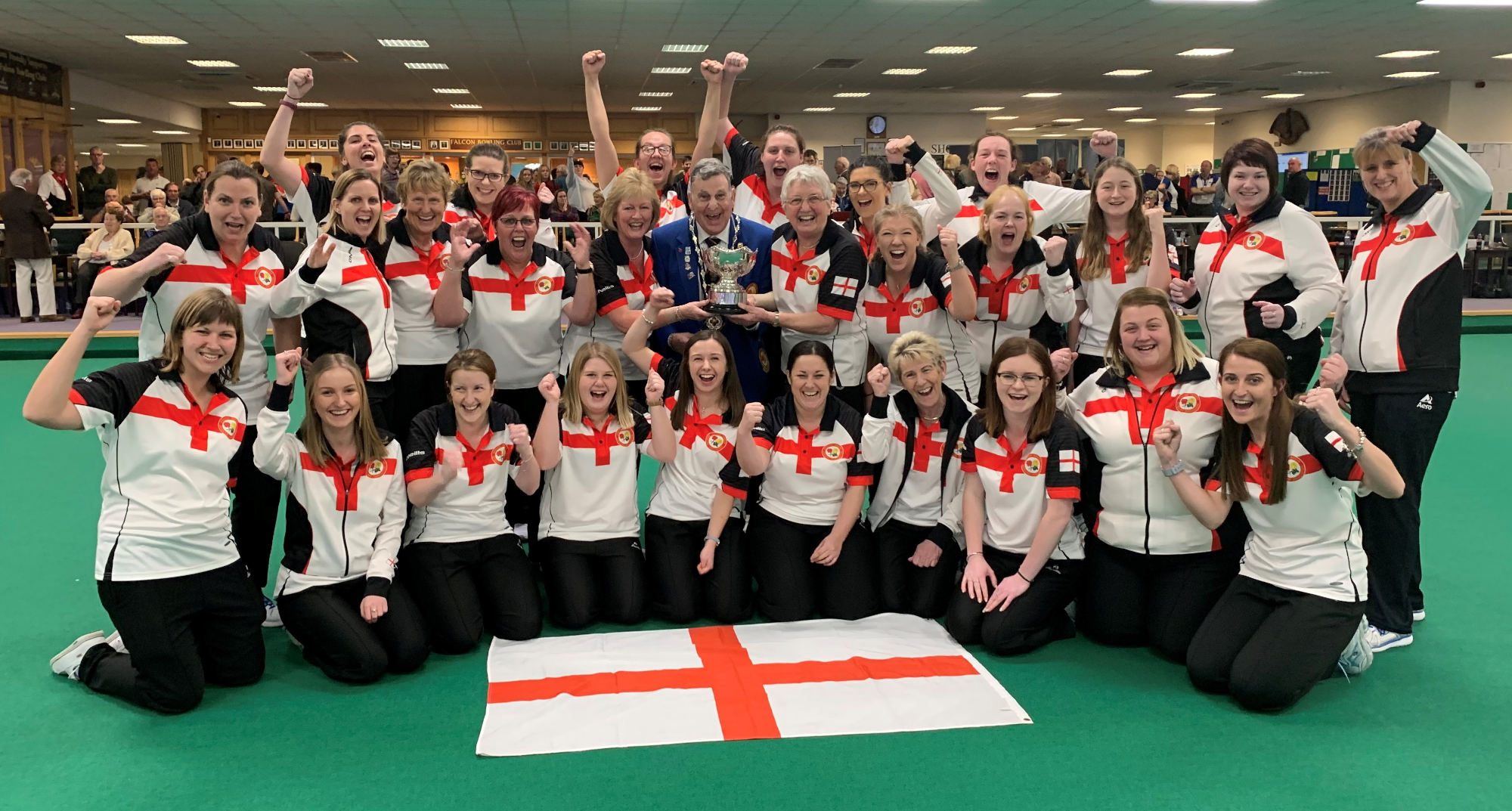 Edna Bessell and the winning team