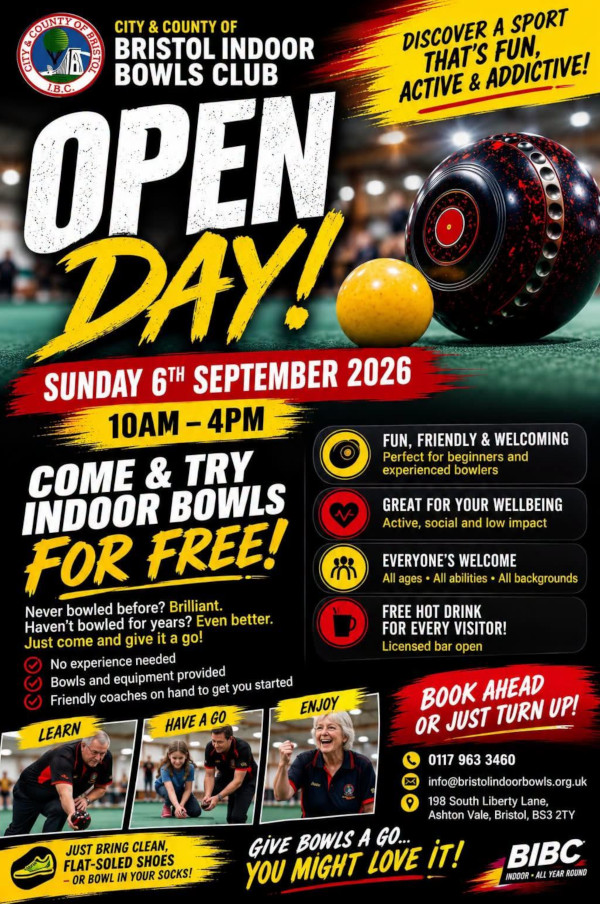 Bristol Indoor Bowls Club Open Day 2026