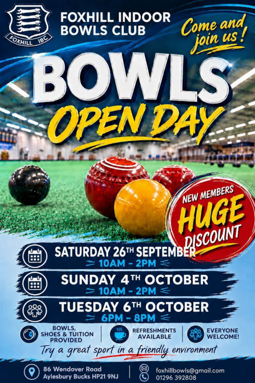 Open Day at Foxhill Indoor Bowls Club 2026