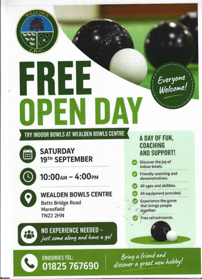Wealden Indoor Bowls Club Open Day 2026